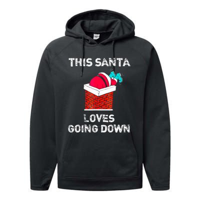 This Santa Loves Going Down Funny Christmas Performance Fleece Hoodie