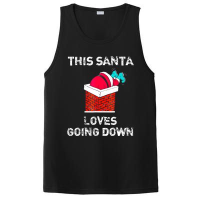 This Santa Loves Going Down Funny Christmas PosiCharge Competitor Tank