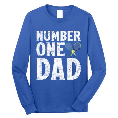 Tennis Sports Lover Number One Tennis Dad Fathers Day Gift Long Sleeve Shirt