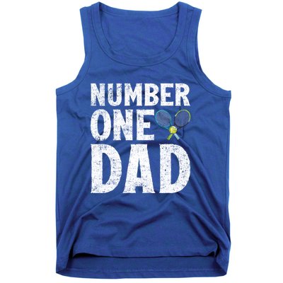 Tennis Sports Lover Number One Tennis Dad Fathers Day Gift Tank Top