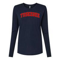 Tuskegee Sporty Logo Womens Cotton Relaxed Long Sleeve T-Shirt