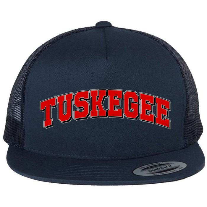 Tuskegee Sporty Logo Flat Bill Trucker Hat