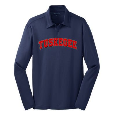 Tuskegee Sporty Logo Silk Touch Performance Long Sleeve Polo