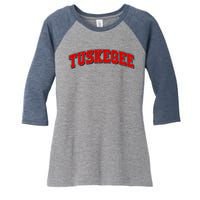 Tuskegee Sporty Logo Women's Tri-Blend 3/4-Sleeve Raglan Shirt