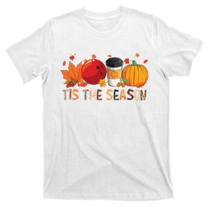 The Season Leopard Pumpkin Bowling Halloween Fall Leaf T-Shirt