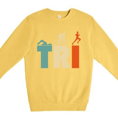 Triathlon Sport Lovers Gift Triathlon Gift Thletes Gift Premium Crewneck Sweatshirt