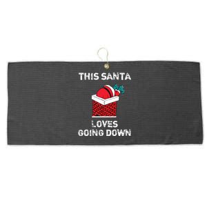 This Santa Loves Going Down Funny Christmas Large Microfiber Waffle Golf Towel