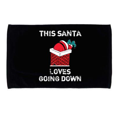 This Santa Loves Going Down Funny Christmas Microfiber Hand Towel