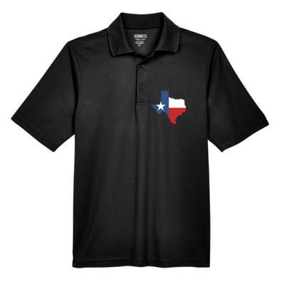 Texas State Lone Star Flag Map Men's Origin Performance Piqué Polo