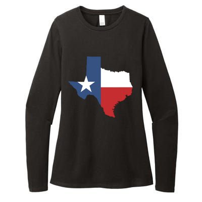 Texas State Lone Star Flag Map Womens CVC Long Sleeve Shirt