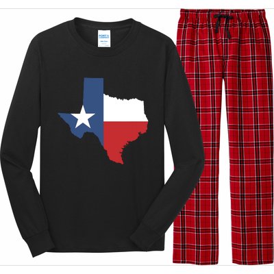 Texas State Lone Star Flag Map Long Sleeve Pajama Set