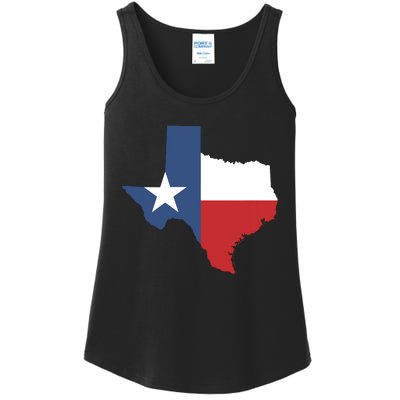 Texas State Lone Star Flag Map Ladies Essential Tank