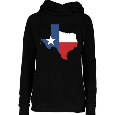 Texas State Lone Star Flag Map Womens Funnel Neck Pullover Hood