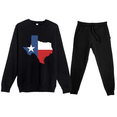 Texas State Lone Star Flag Map Premium Crewneck Sweatsuit Set