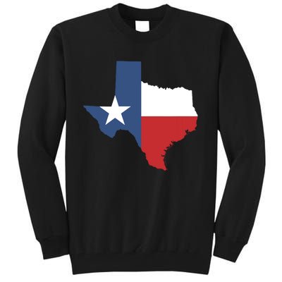 Texas State Lone Star Flag Map Tall Sweatshirt