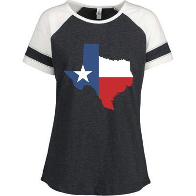 Texas State Lone Star Flag Map Enza Ladies Jersey Colorblock Tee