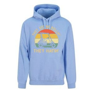 They See Me Rollin They Hatin Golfer Funny Golf Cart Unisex Surf Hoodie