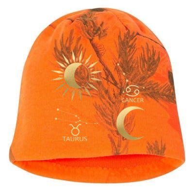 Taurus Suncancer Moon Zodiac Gift Kati - Camo Knit Beanie