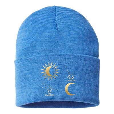 Taurus Suncancer Moon Zodiac Gift Sustainable Knit Beanie