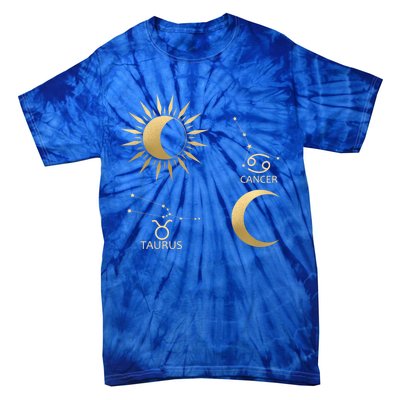 Taurus Suncancer Moon Zodiac Gift Tie-Dye T-Shirt