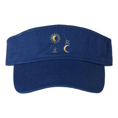 Taurus Suncancer Moon Zodiac Gift Valucap Bio-Washed Visor