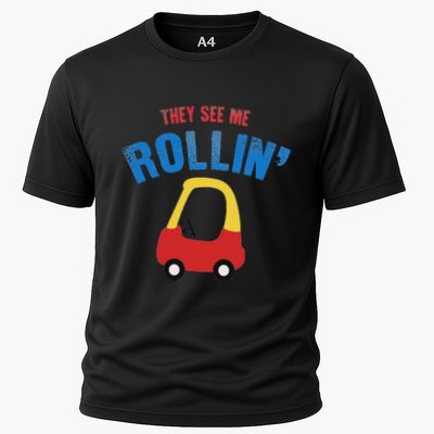 They See Me Rollin Rolling Funny Cooling Performance Crew T-Shirt