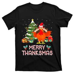 Turkey Santa Merry Thanksmas Christmas Thanksgiving T-Shirt