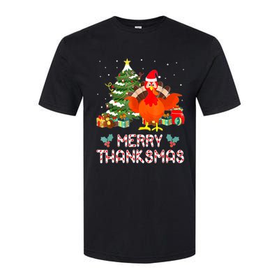 Turkey Santa Merry Thanksmas Christmas Thanksgiving Softstyle® CVC T-Shirt