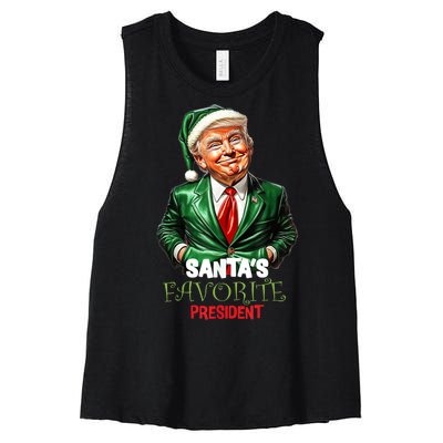 Trump Santa Mugshot Tacky Women's Racerback Cropped Tank