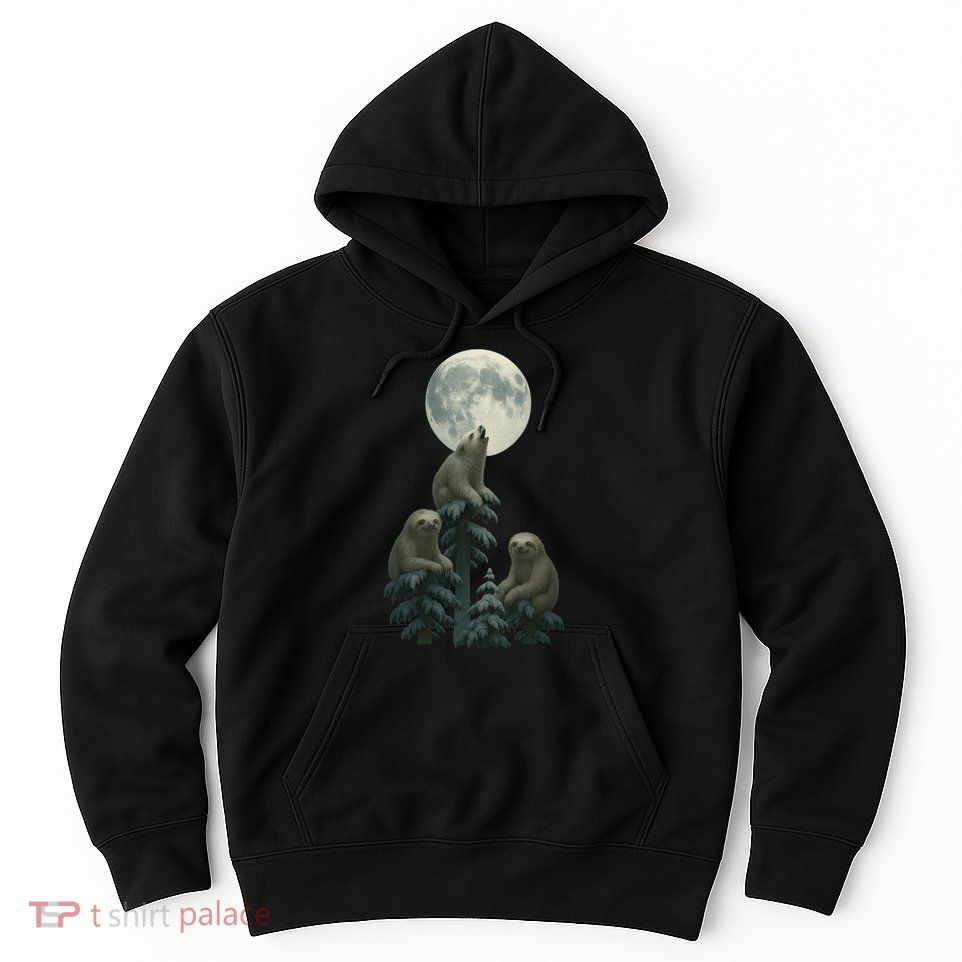 Three Sloths Moon Hoodie