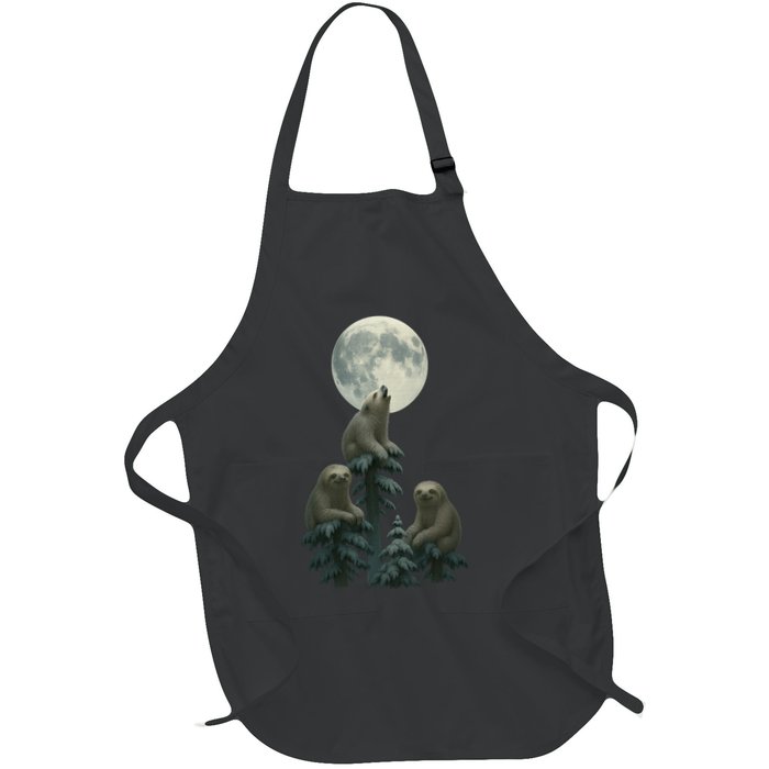 Three Sloths Moon Apron