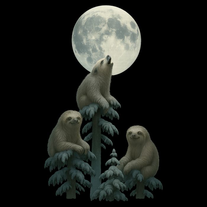 Three Sloths Moon Apron