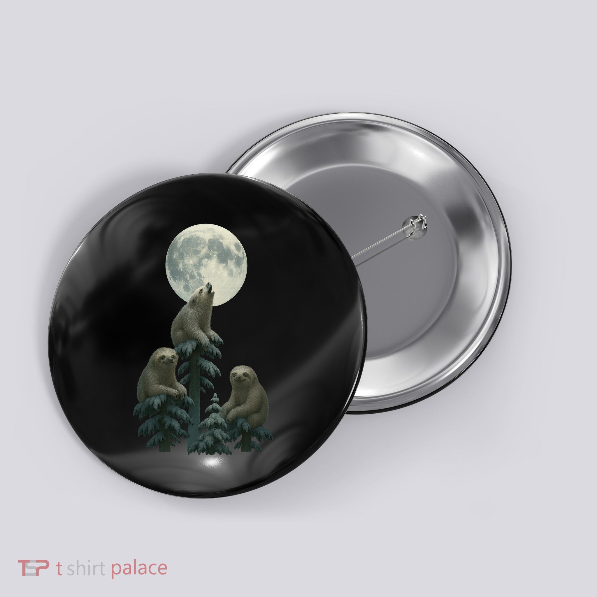 Three Sloths Moon Button