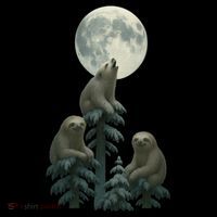 Three Sloths Moon Button