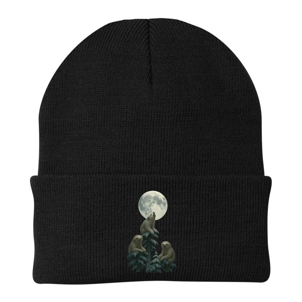 Three Sloths Moon Beanie