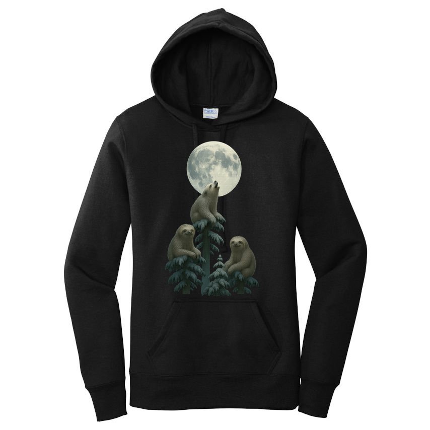 Three Sloths Moon Women's Pullover Hoodie