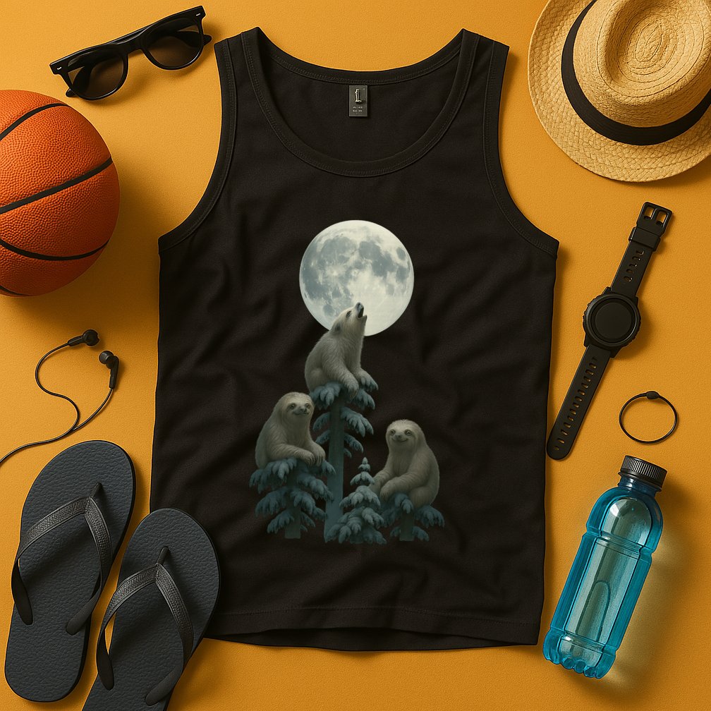 Three Sloths Moon Tank Top