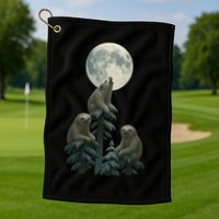 Three Sloths Moon Golf Towel