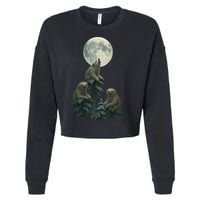 Three Sloths Moon Cropped Pullover Crew