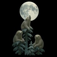 Three Sloths Moon Cropped Pullover Crew