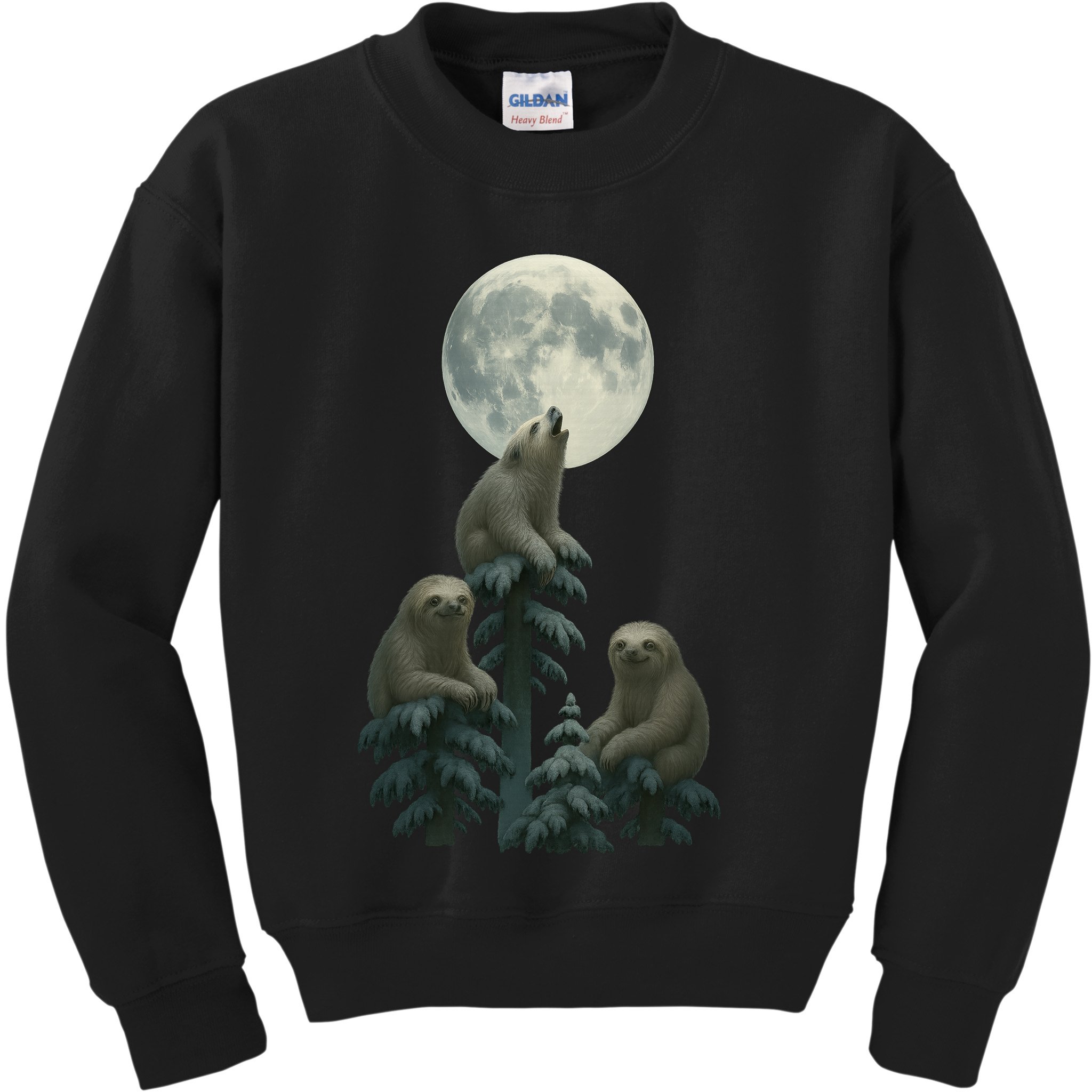 Three Sloths Moon Kids Sweatshirt