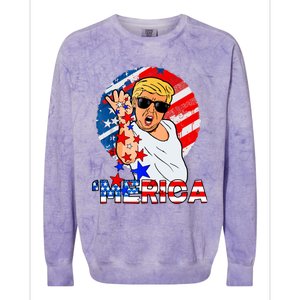 Trump Salt Merica Make USA Great Again USA Flags Boy Colorblast Crewneck Sweatshirt