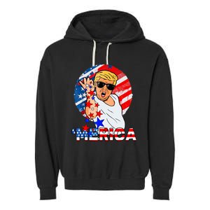 Trump Salt Merica Make USA Great Again USA Flags Boy Garment-Dyed Fleece Hoodie