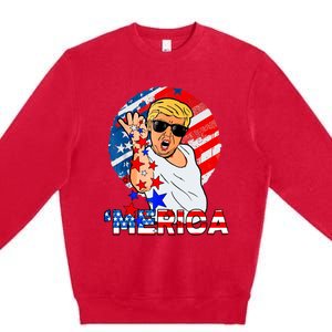 Trump Salt Merica Make USA Great Again USA Flags Boy Premium Crewneck Sweatshirt