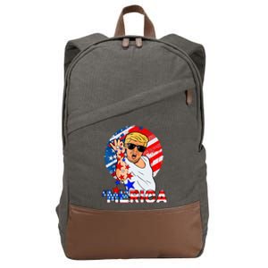 Trump Salt Merica Make USA Great Again USA Flags Boy Cotton Canvas Backpack