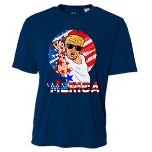 Trump Salt Merica Make USA Great Again USA Flags Boy Cooling Performance Crew T-Shirt