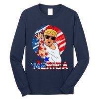 Trump Salt Merica Make USA Great Again USA Flags Boy Long Sleeve Shirt