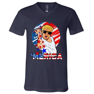 Trump Salt Merica Make USA Great Again USA Flags Boy V-Neck T-Shirt