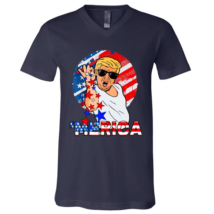 Trump Salt Merica Make USA Great Again USA Flags Boy V-Neck T-Shirt