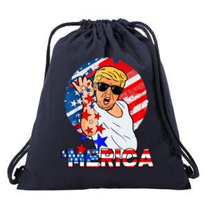 Trump Salt Merica Make USA Great Again USA Flags Boy Drawstring Bag